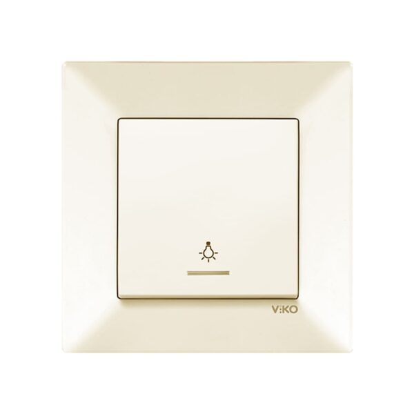 Кнопочный Выключатель с подсветкой Viko Meridian Крем 90970214-WH