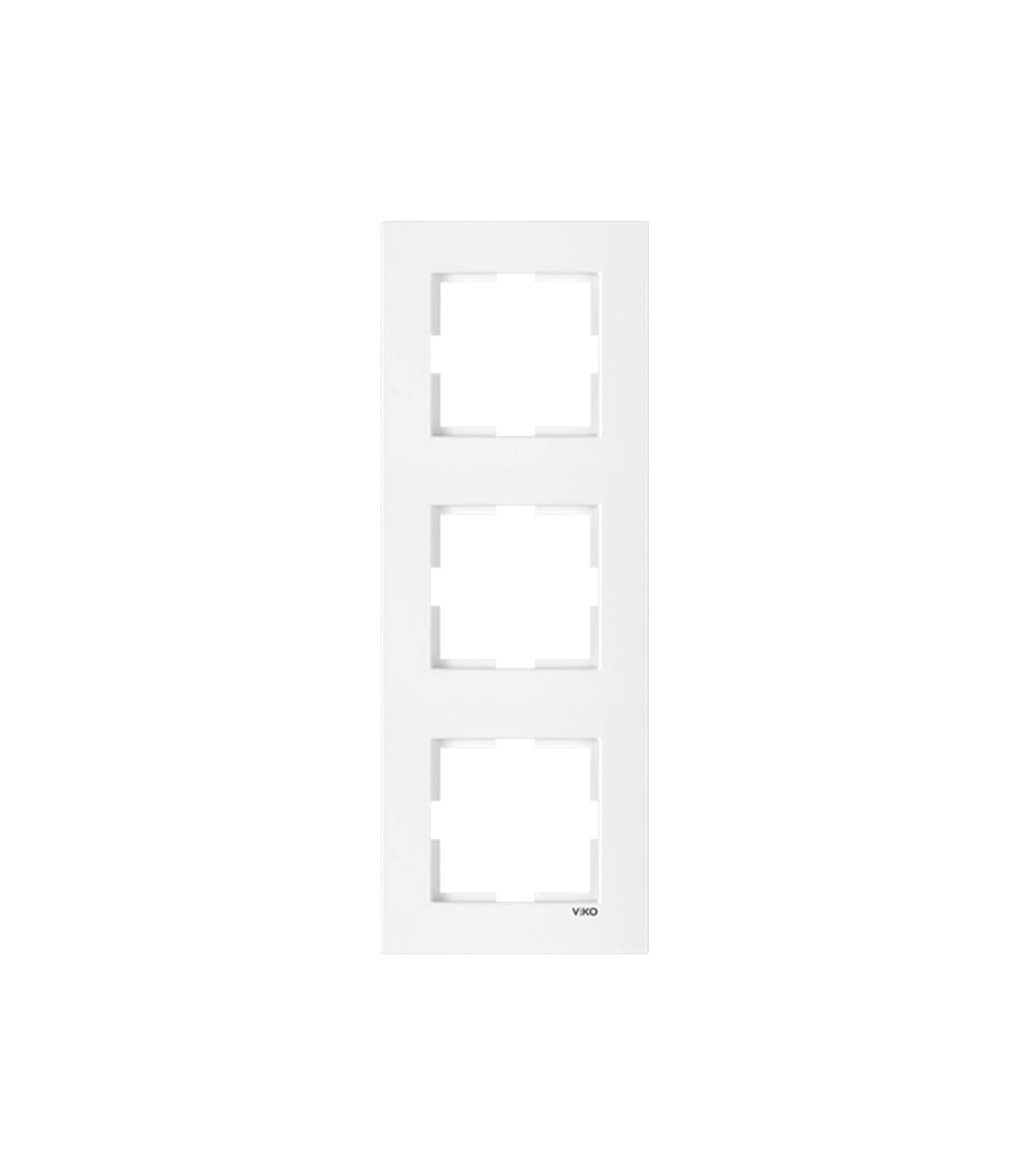 ramka-3-ya-vertikalnaya-viko-karre-belyy-90960222-1 Рамка 3-я вертикальная Viko Karre Белый 90960222 - Зображення 1