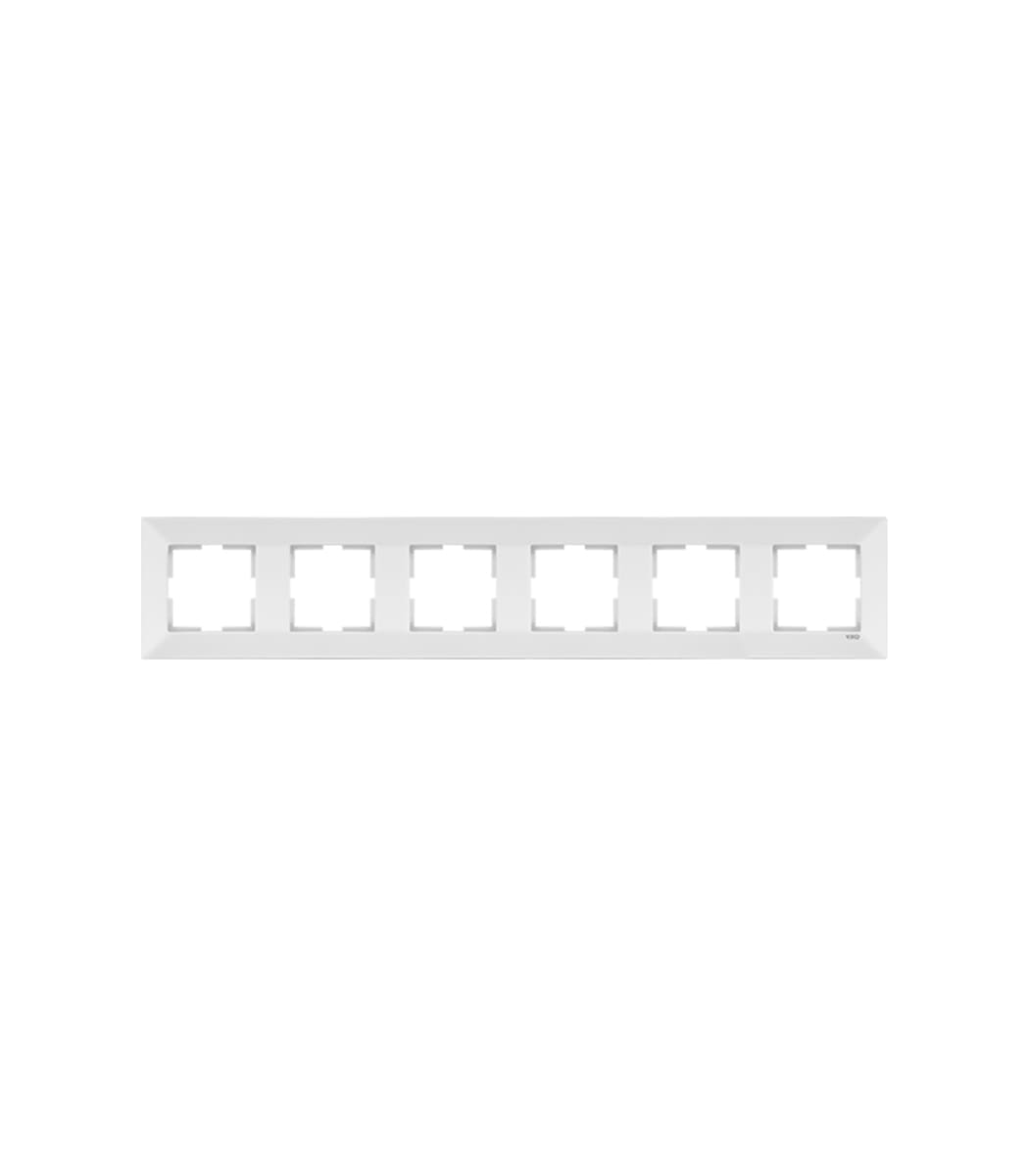 ramka-6-ya-gorizontalnaya-viko-meridian-belyy-90979006-wh-1 Рамка 6-я горизонтальная Viko Meridian Белый 90979006-WH - Зображення 1