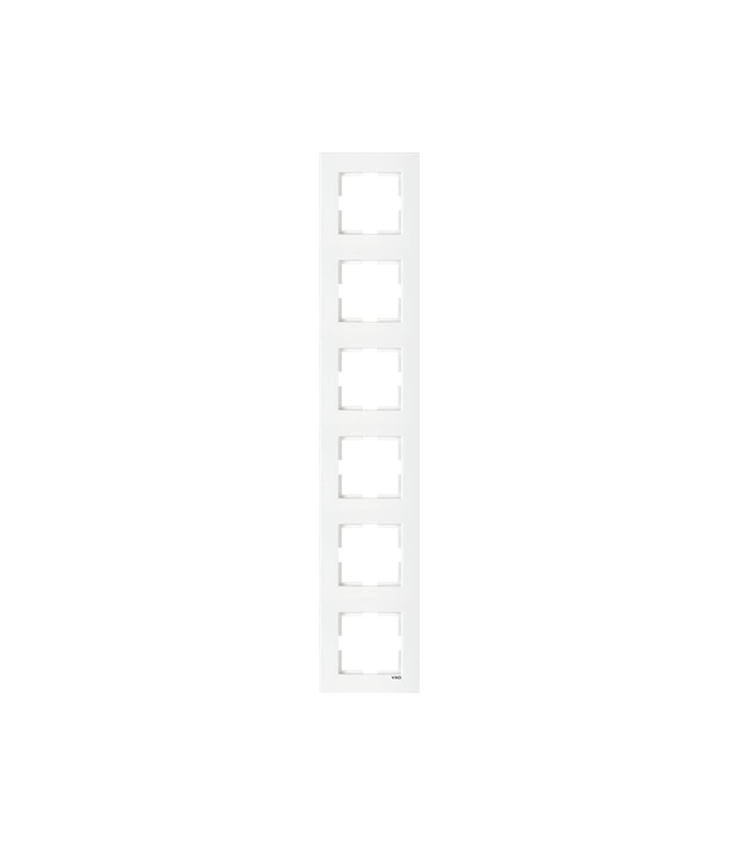 ramka-6-ya-vertikalnaya-viko-karre-belyy-90960225-1 Рамка 6-я вертикальная Viko Karre Белый 90960225 - Зображення 1