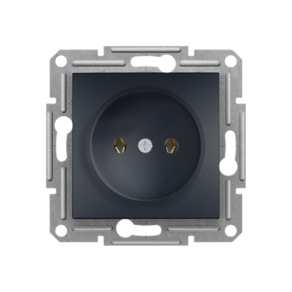 Розетка 1-я без заземления Schneider Electric Asfora Антрацит EPH3000171