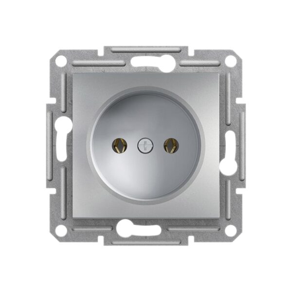 Розетка 1я без заземления Schneider Electric Asfora Алюминий EPH3000161