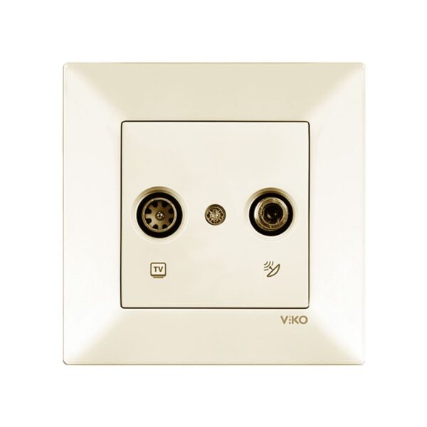 Розетка 2 tv (телевиз) (tv+sat) Viko Meridian Крем 90970285-WH