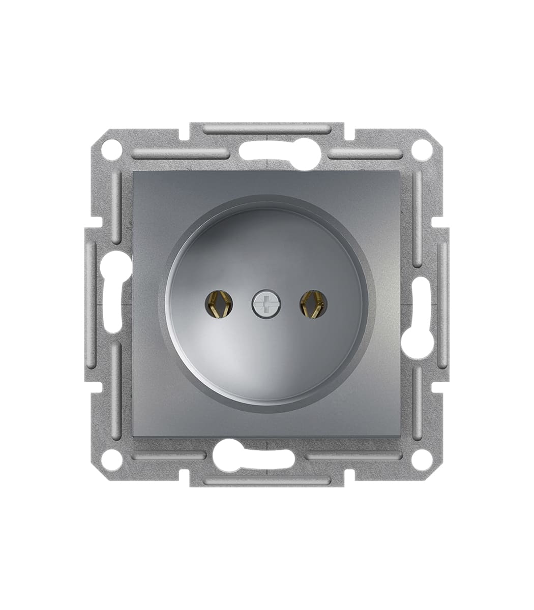 rozetka-bez-zazemleniya-schneider-electric-asfora-stal-eph3000162-1 Розетка без заземления Schneider Electric Asfora Сталь EPH3000162 — изображение 1