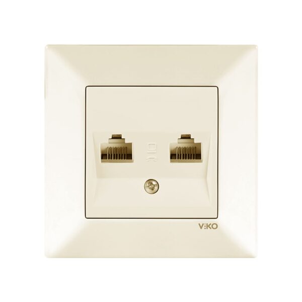 Розетка подвійна комп'ютерна Viko Meridian Крем 90970234-WH