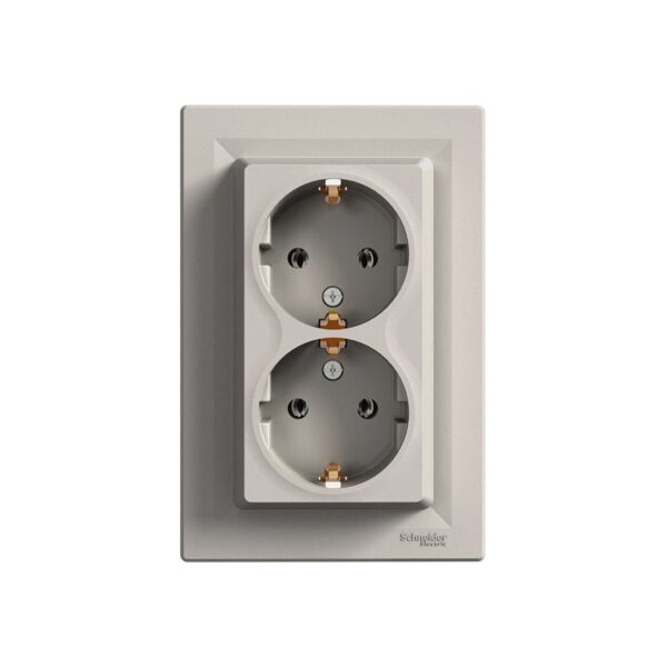 Розетка двойная с заземлением Schneider Electric Asfora Бронза EPH9900169
