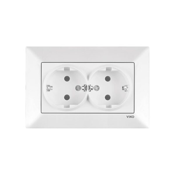 Розетка двойная с заземлением Viko Meridian Белый 90970056-WH