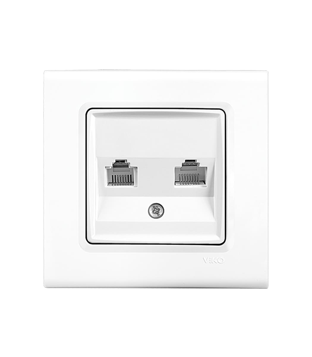 rozetka-dvoynaya-telefonnaya-viko-linnera-belyy-90400033-1 Розетка двойная телефонная Viko Linnera Белый 90400033 — изображение 1