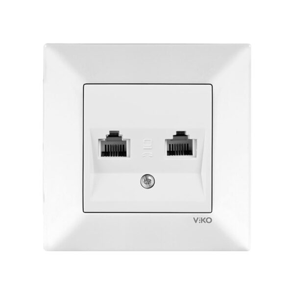Розетка  двойная телефонная Viko Meridian Белый 90970033-WH