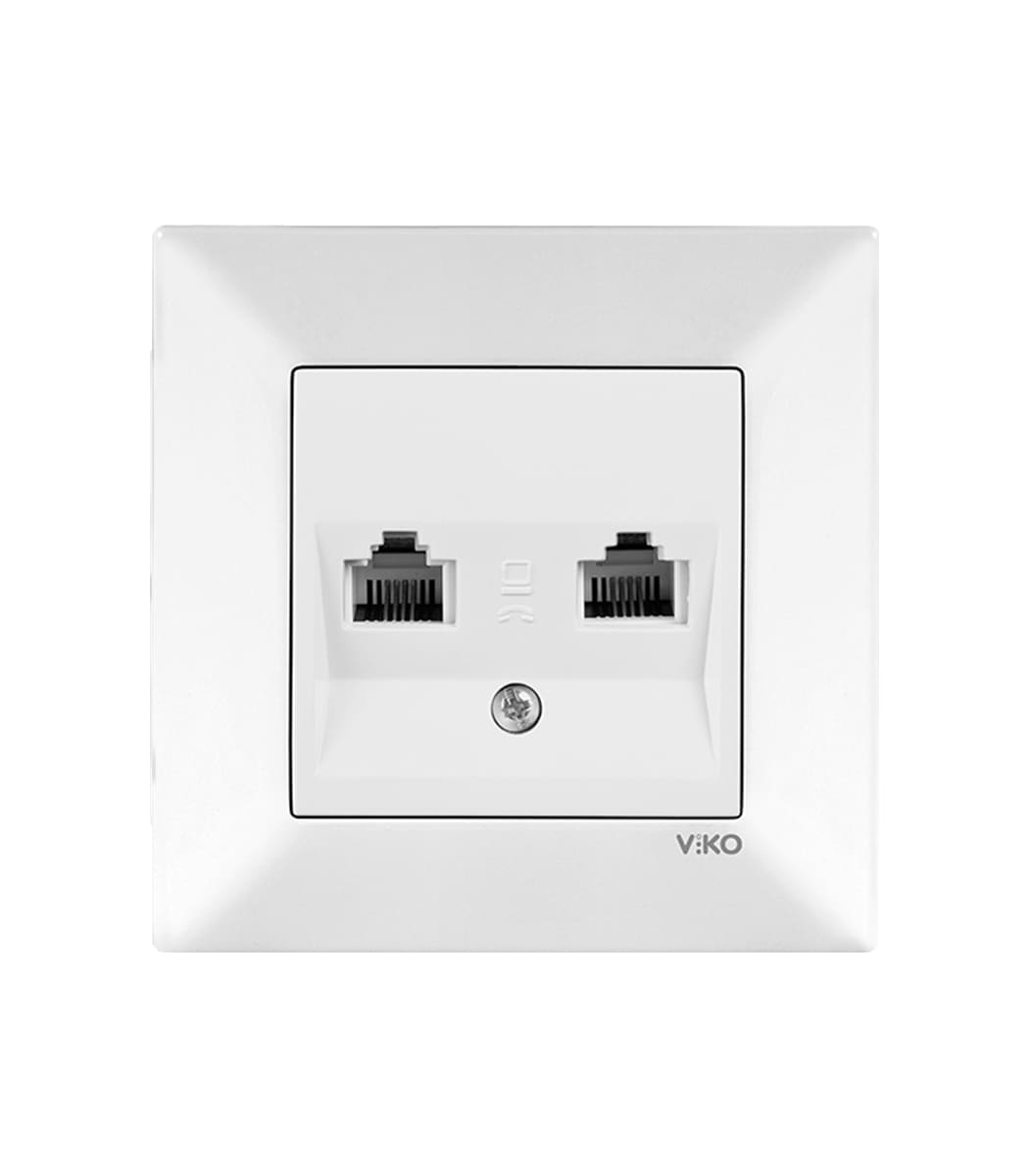rozetka-dvoynaya-telefonnaya-viko-meridian-belyy-90970033-wh-1 Розетка двойная телефонная Viko Meridian Белый 90970033-WH — изображение 1