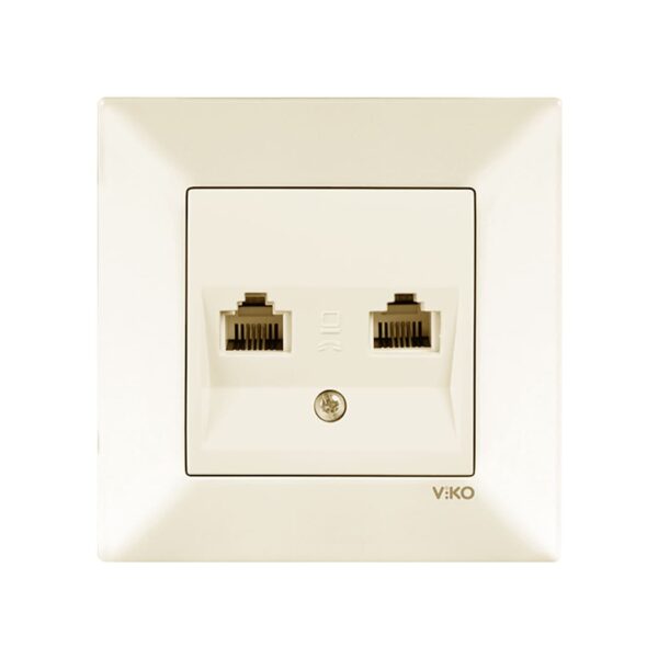 Розетка  двойная телефонная Viko Meridian Крем 90970233-WH
