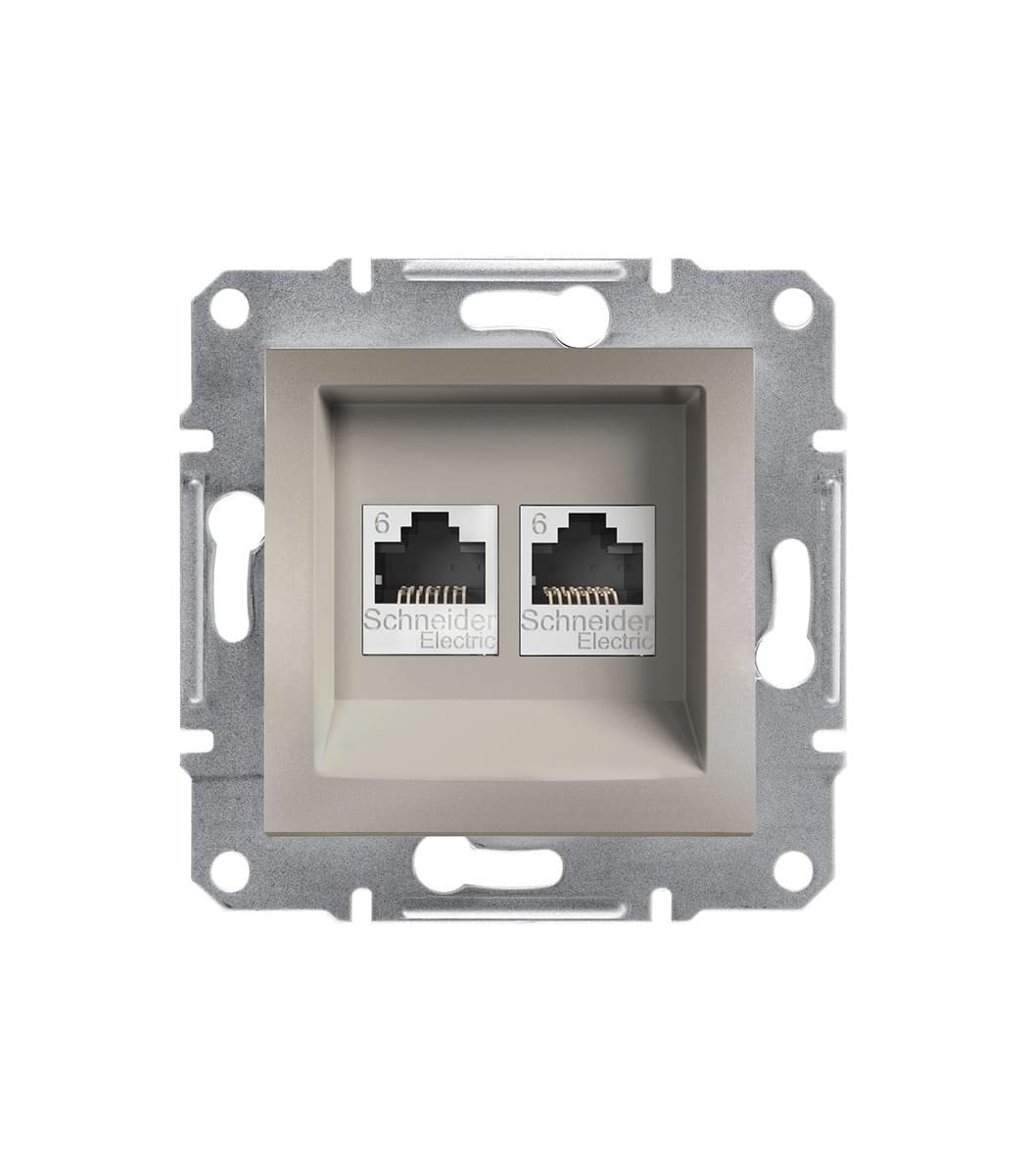 rozetka-kompyuternaya-2-naya-rj45-cat5e-utp-schneider-electric-asfora-bronza-eph4800169-1 Розетка компьютерная 2-ная RJ45 cat5e UTP Schneider Electric Asfora Бронза EPH4800169 — изображение 1