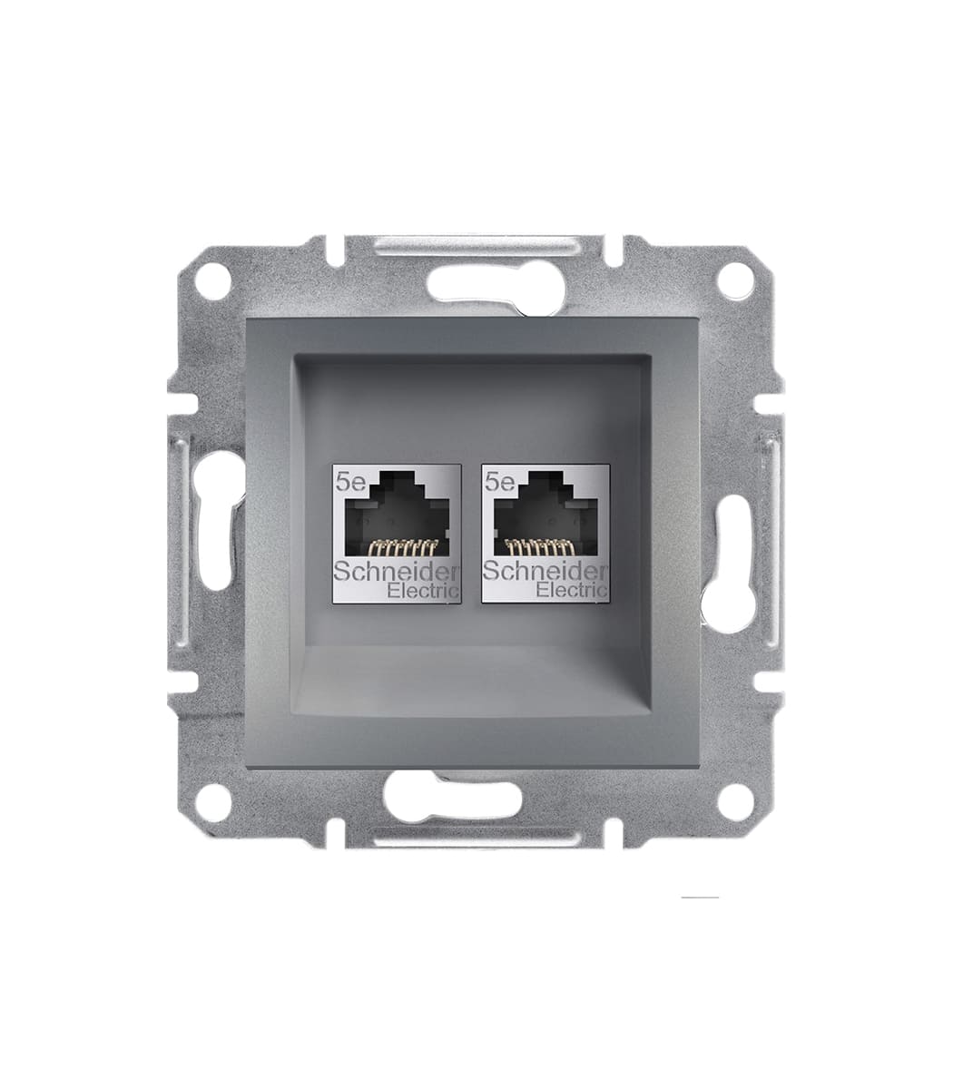 rozetka-kompyuternaya-rj45-cat5e-utp-dvoynaya-schneider-electric-asfora-stal-eph4400162-1 Розетка компьютерная RJ45 cat5e UTP двойная Schneider Electric Asfora Сталь EPH4400162 — изображение 1