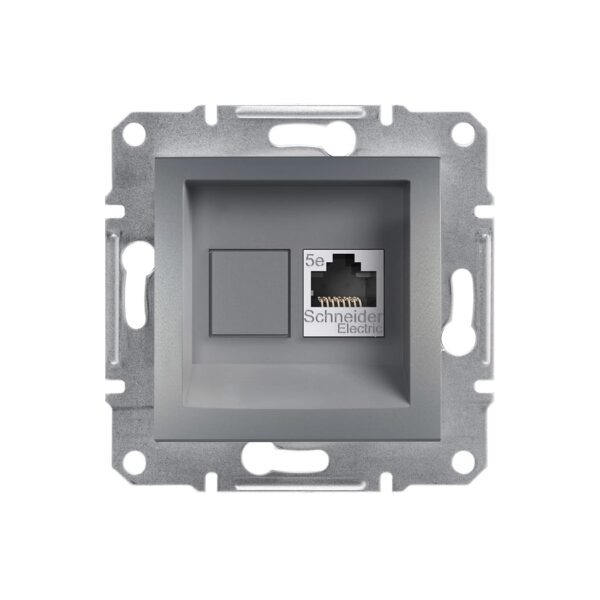Розетка компьютерная RJ45 cat5e UTP Schneider Electric Asfora Сталь EPH4300162