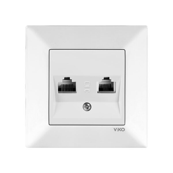 Розетка компьютерная + телефонная Viko Meridian Белый 90970035-WH