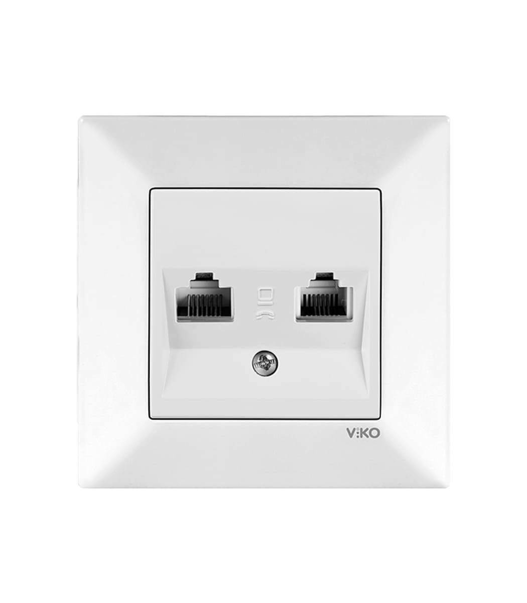 rozetka-kompyuternaya-telefonnaya-viko-meridian-belyy-90970035-wh-1 Розетка компьютерная + телефонная Viko Meridian Белый 90970035-WH — изображение 1