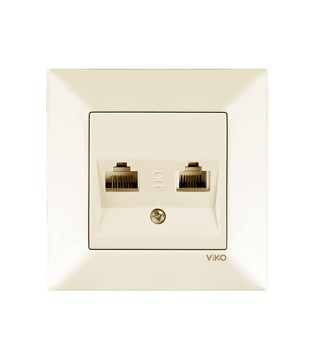 rozetka-kompyuternaya-telefonnaya-viko-meridian-krem-90970235-wh-1 Розетка компьютерная + телефонная Viko Meridian Крем 90970235-WH - Зображення 1