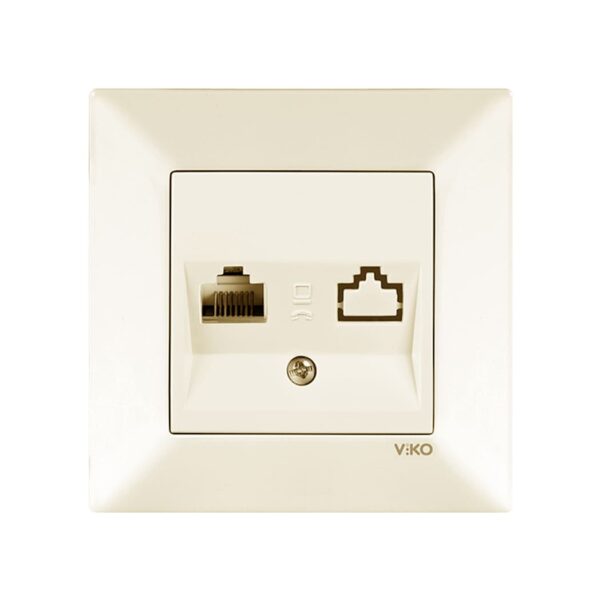 Розетка одинарная компьютерная Viko Meridian Крем 90970232-WH