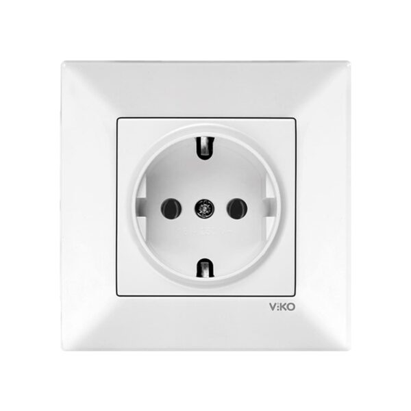 Розетка одинарная с заземлением Viko Meridian Белый 90970008-WH