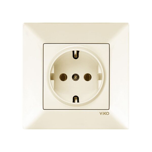 Розетка одинарная с заземлением Viko Meridian Крем 90970208-WH