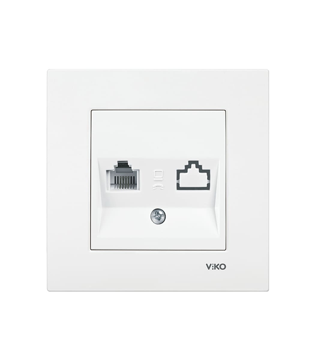 rozetka-odinarnaya-telefonnaya-viko-karre-belyy-90960013-1 Розетка одинарная телефонная Viko Karre Белый 90960013 — изображение 1