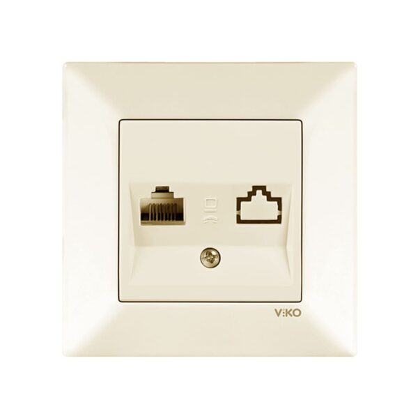 Розетка одинарная телефонная Viko Meridian Крем 90970213-WH