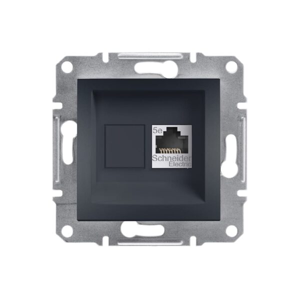 Розетка PC 1-я RJ45 cat5e UTP Schneider Electric Asfora Антрацит EPH4300171