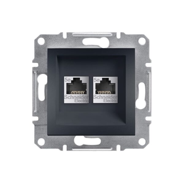 Розетка PC RJ45 2-я cat5e UTP  Schneider Electric Asfora Антрацит EPH4400171