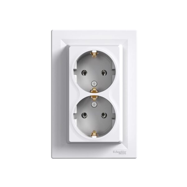 Розетка с заземлением, 2-я Белая, Asfora EPH9900121