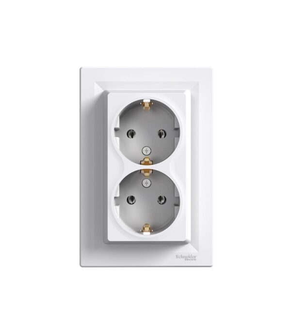 Розетка с заземлением, 2-я Белая, Asfora EPH9900121
