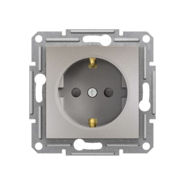 Розетка із заземленням і захисними шторками Schneider Electric Asfora Бронза EPH2900269