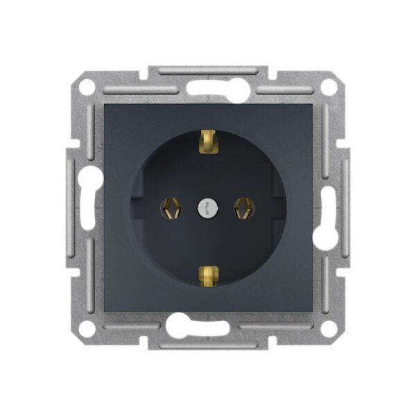 Розетка с заземлением Schneider Electric Asfora Антрацит EPH2900171