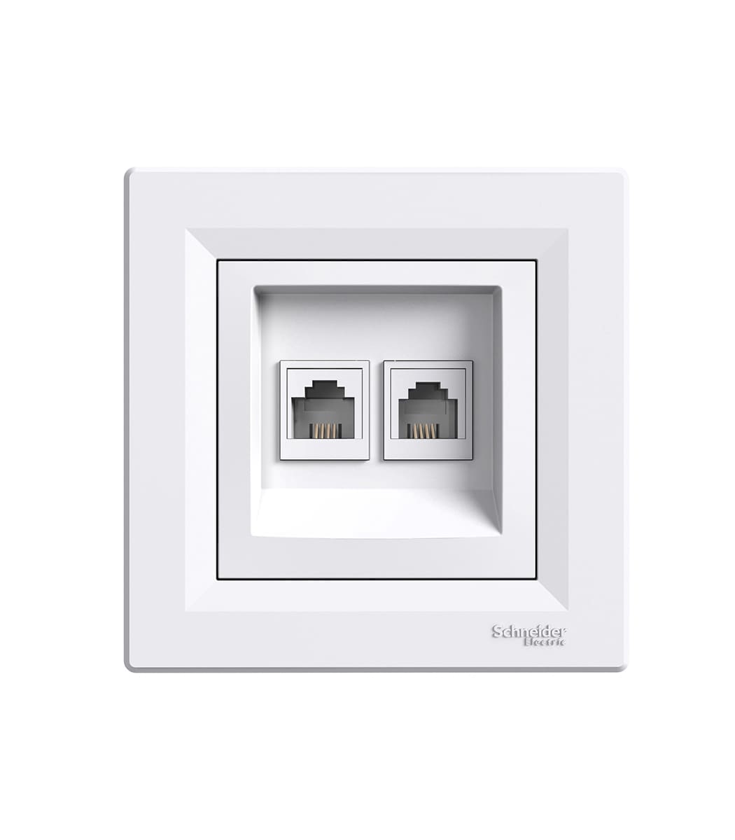 rozetka-telefonnaya-2-ya-rj11-4-kontakta-belaya-asfora-eph4200121-1 Розетка телефонная 2-я, RJ11, 4 контакта, Белая, Asfora EPH4200121 - Зображення 1