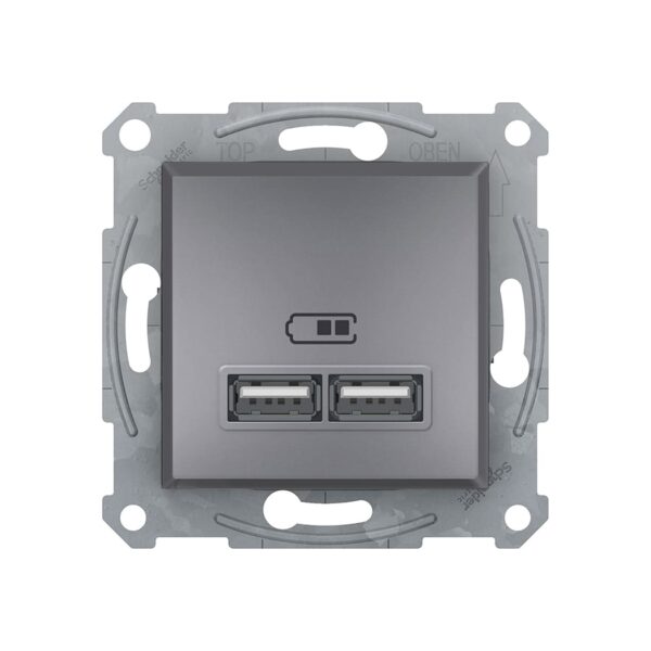 Розетка USB A 2.1 Schneider Electric Asfora Сталь EPH2700262