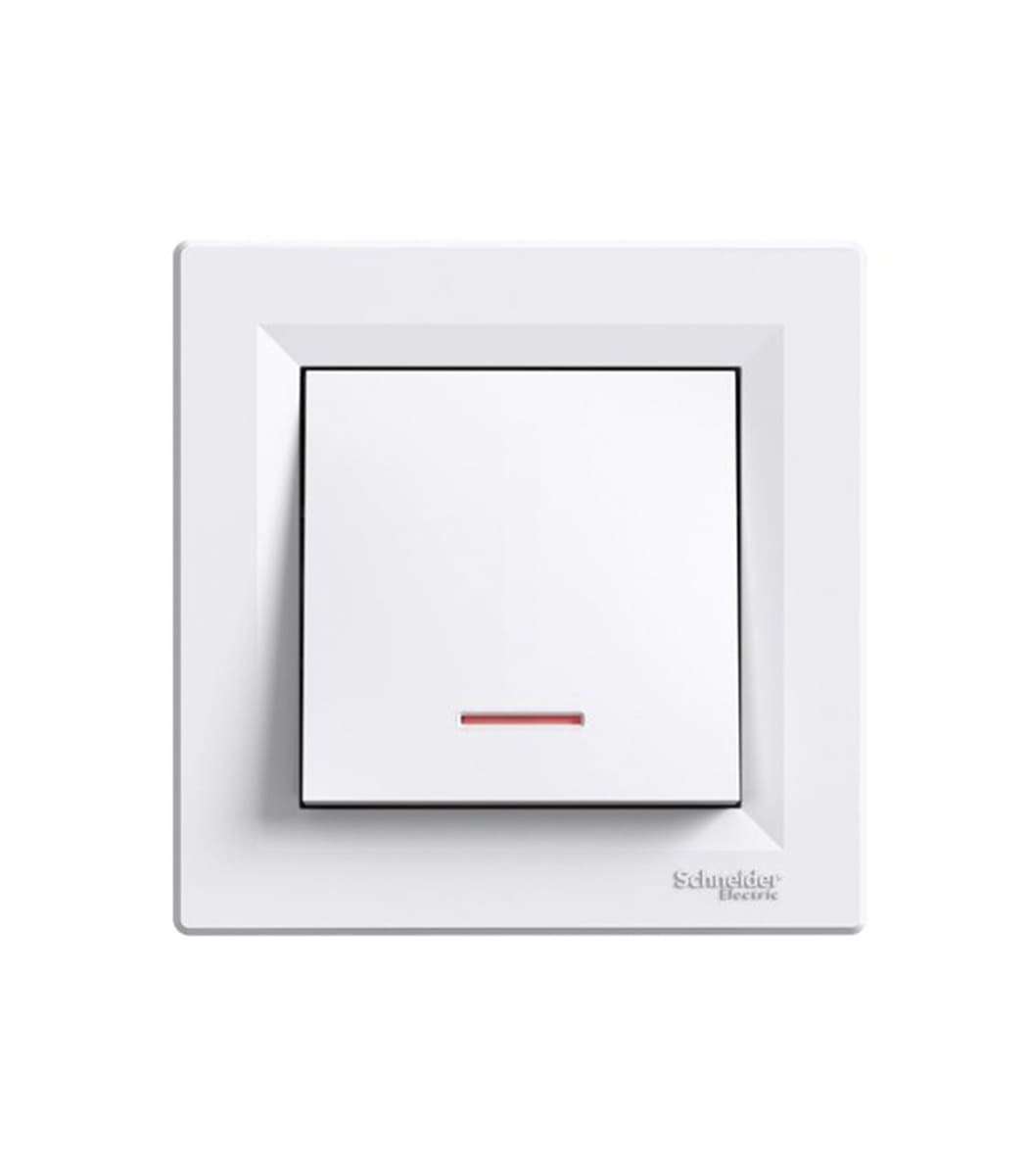 vyklyuchatel-1kl-s-podsvetkoy-belyy-asfora-eph1400121 Выключатель 1кл с подсветкой, Белый, Asfora EPH1400121 — изображение 1