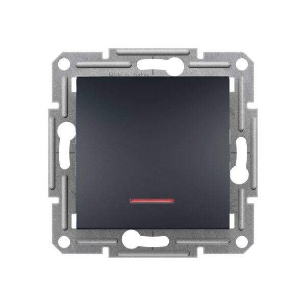 Вимикач 1кл з підсвічуванням Schneider Electric Asfora Антрацит EPH1400171