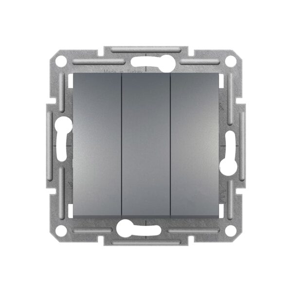 Выключатель 3-клавишный Schneider Electric Asfora Сталь EPH2100162
