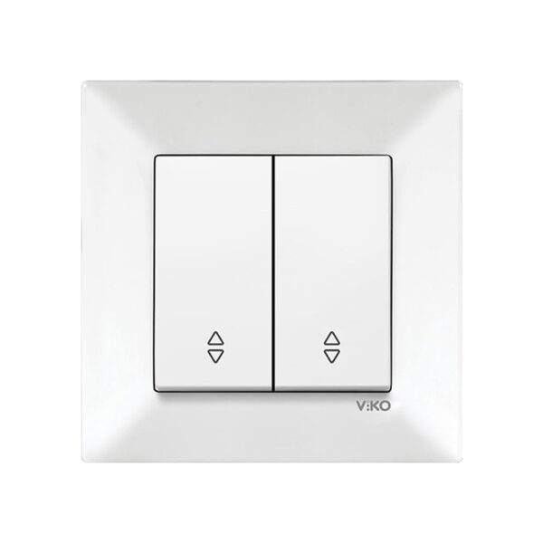 Вимикач подвійний прохідний Viko Meridian Білий 90970017-WH
