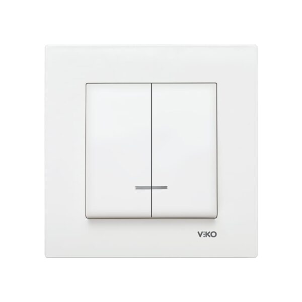Выключатель двойной с подсветкой Viko Karre Белый 90960050