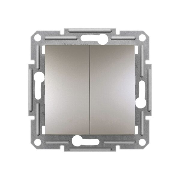 Выключатель двухклавишный проходной Schneider Electric Asfora Бронза EPH0600169