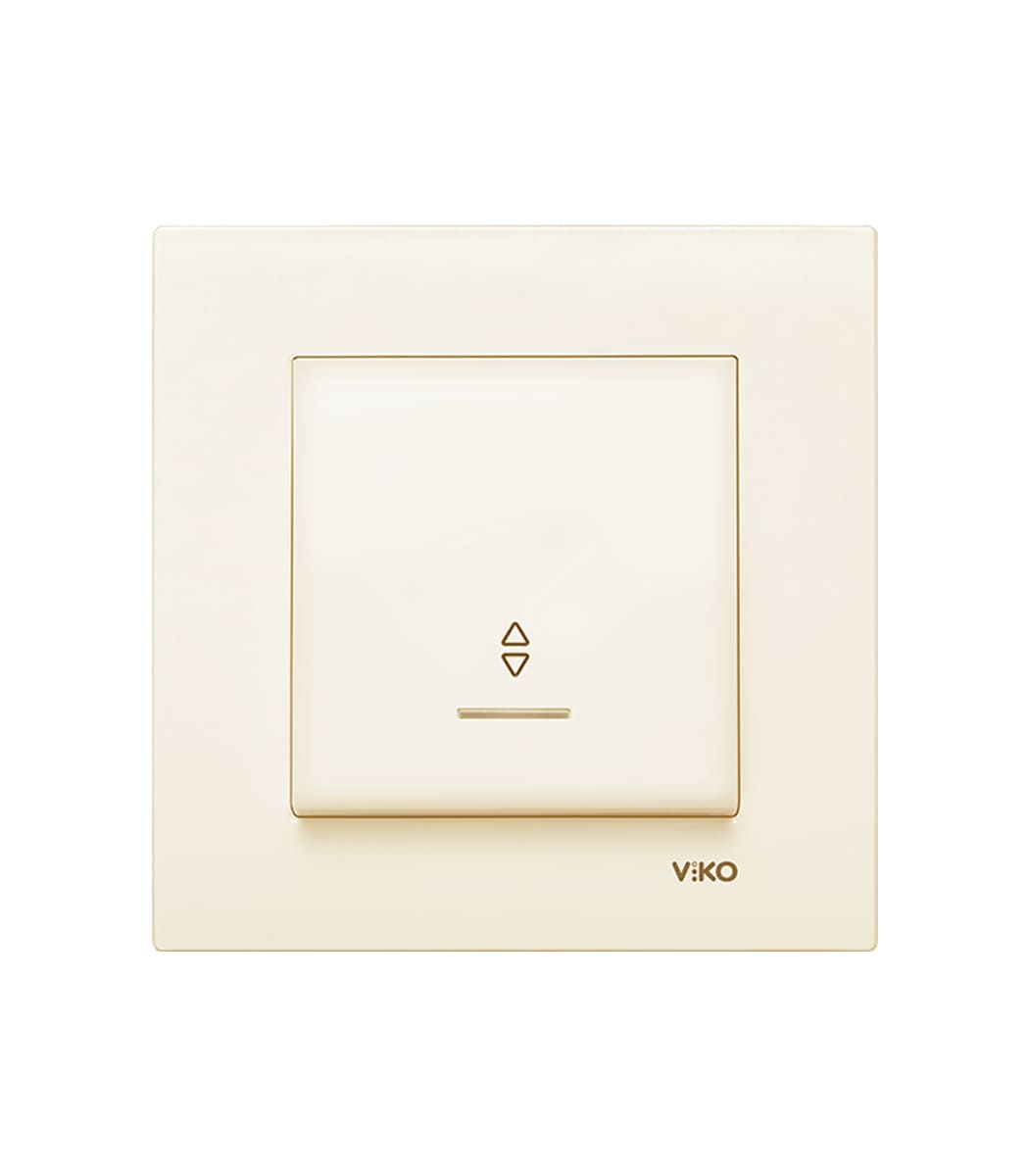 vyklyuchatel-odinarnyy-prohodnoy-s-podsvetkoy-viko-karre-krem-90960163-1 Выключатель одинарный проходной с подсветкой Viko Karre Крем 90960163 — изображение 1