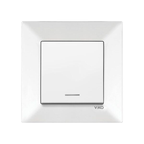 Вимикач одинарний з підсвічуванням Viko Meridian Білий 90970019-WH