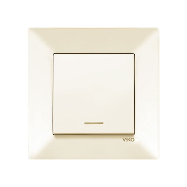 Вимикач одинарний з підсвічуванням Viko Meridian Крем 90970219-WH