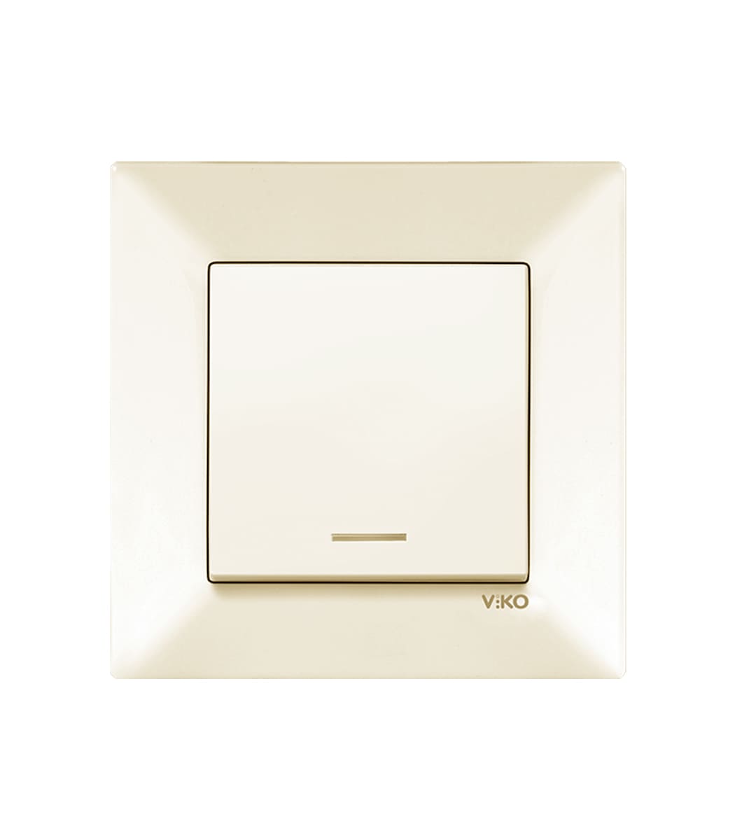 vyklyuchatel-odinarnyy-s-podsvetkoy-viko-meridian-krem-90970219-wh-1 Выключатель одинарный с подсветкой Viko Meridian Крем 90970219-WH - Зображення 1