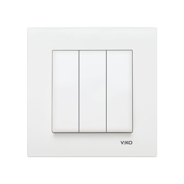 Вимикач потрійний Viko Karre Білий 90960068