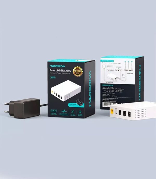 Источник бесперебойного питания для Роутера GPon MARSRIVA Smart Mini DC UPS KP3 10000mAh — изображение 3