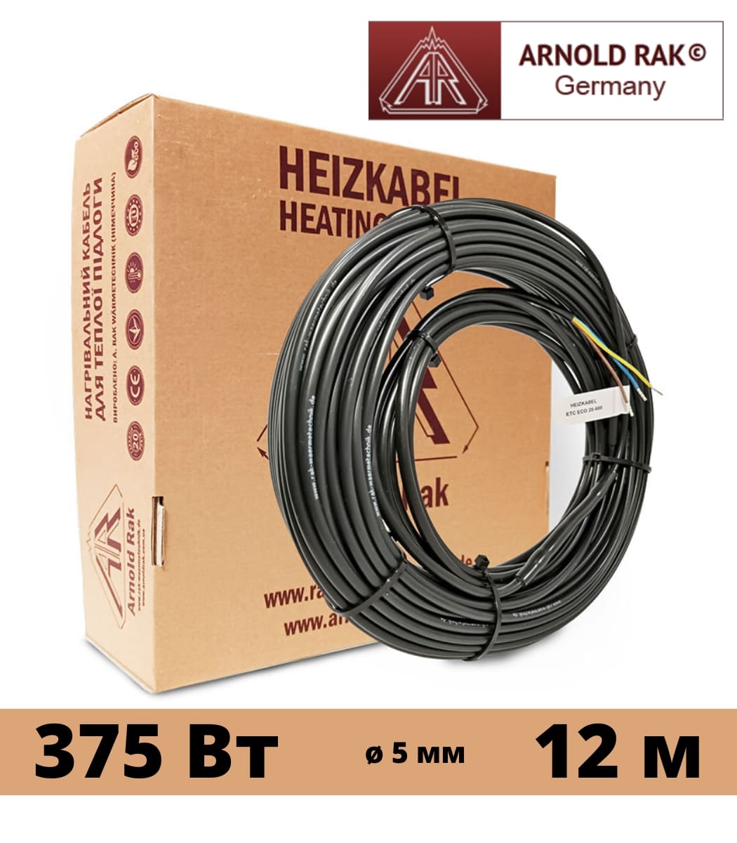 kabel-nagrevatelnyy-dvuh-jilnyy-arnold-rak-sipcp-37530-375vt-12-m Кабель нагревательный двух жильный Arnold Rak SIPCP 375/30 375Вт, 12 м — изображение 1