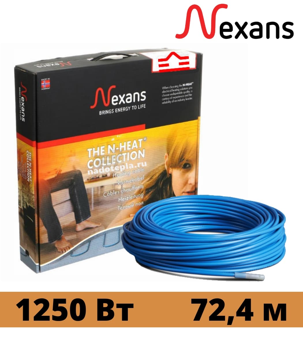 kabel-nagrevatelnyy-dvuh-jilnyy-nexans-txlp_2r-1250_17-1250vt-72.4-m Кабель нагревательный двух жильный Nexans TXLP/2R 1250/17 1250Вт, 72.4 м — изображение 1