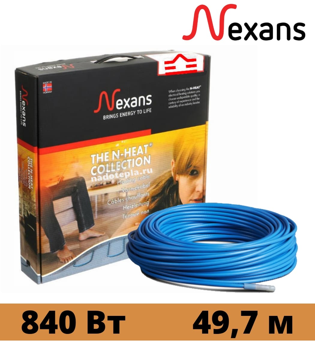 kabel-nagrevatelnyy-dvuh-jilnyy-nexans-txlp_2r-840_17-840vt-49.7-m Кабель нагревательный двух жильный Nexans TXLP/2R 840/17 840Вт, 49.7 м — изображение 1