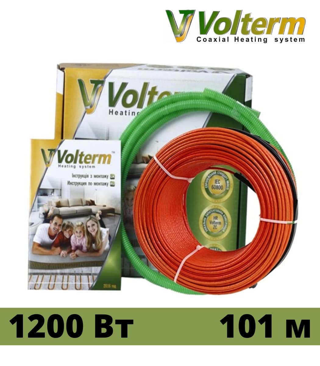 koaksialnyy-nagrevatelnyy-kabel-volterm-hr12-1200-vt-101-m Коаксиальный нагревательный кабель Volterm HR12 1200 Вт, 101 м - Зображення 1